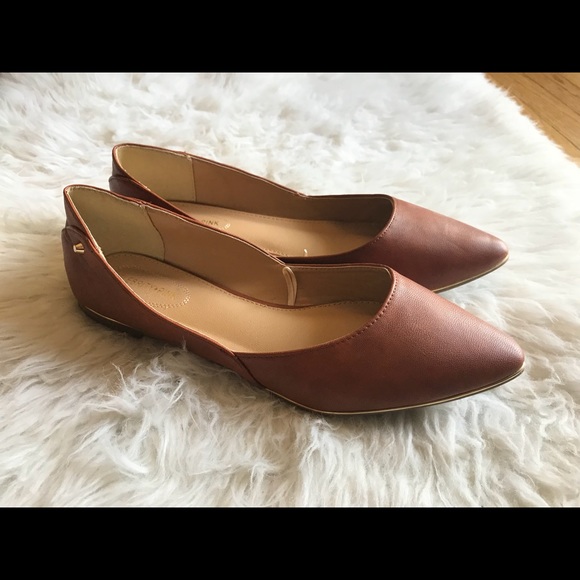 Celebrity Pink Shoes - Celebrity Pink Susie Cognac Pointy Flats Size 10